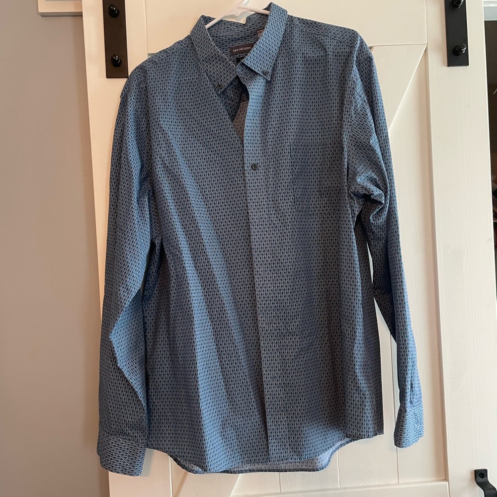 Van Heusen Men's Casual Blue Geometric Shirt